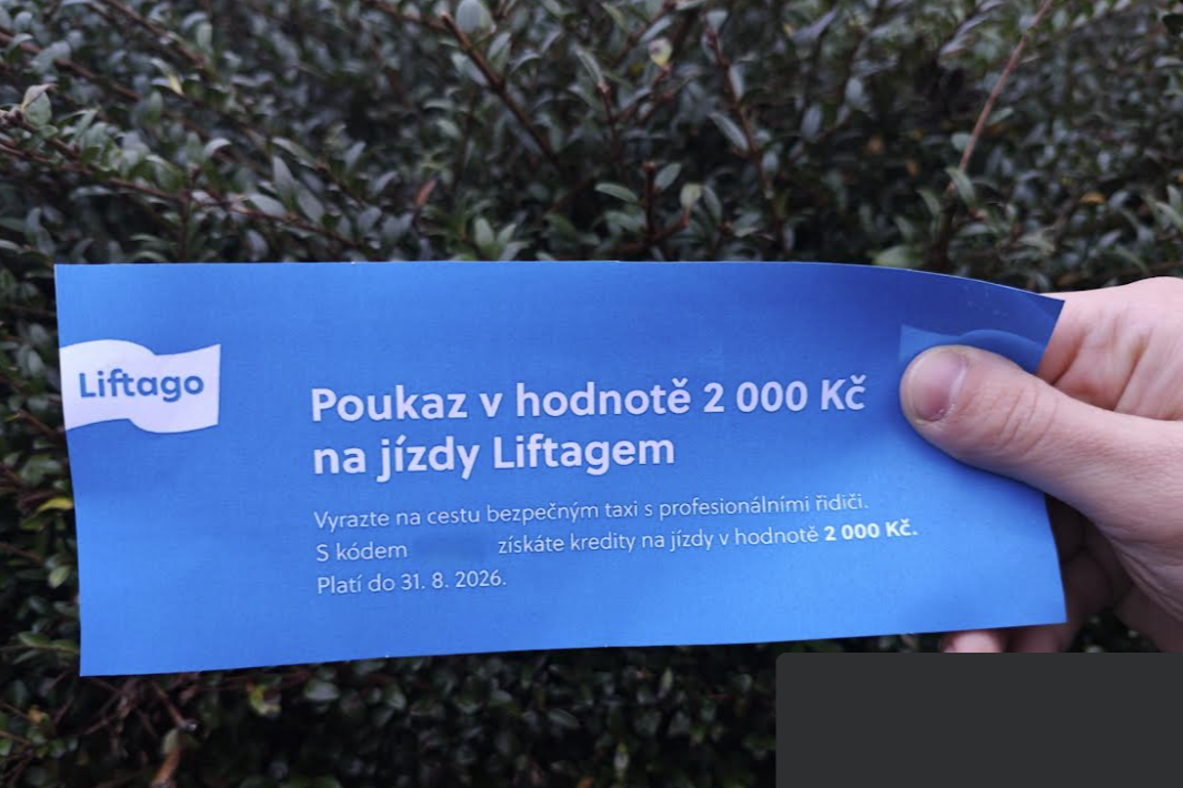 Poukaz na 2000 kč na Liftago