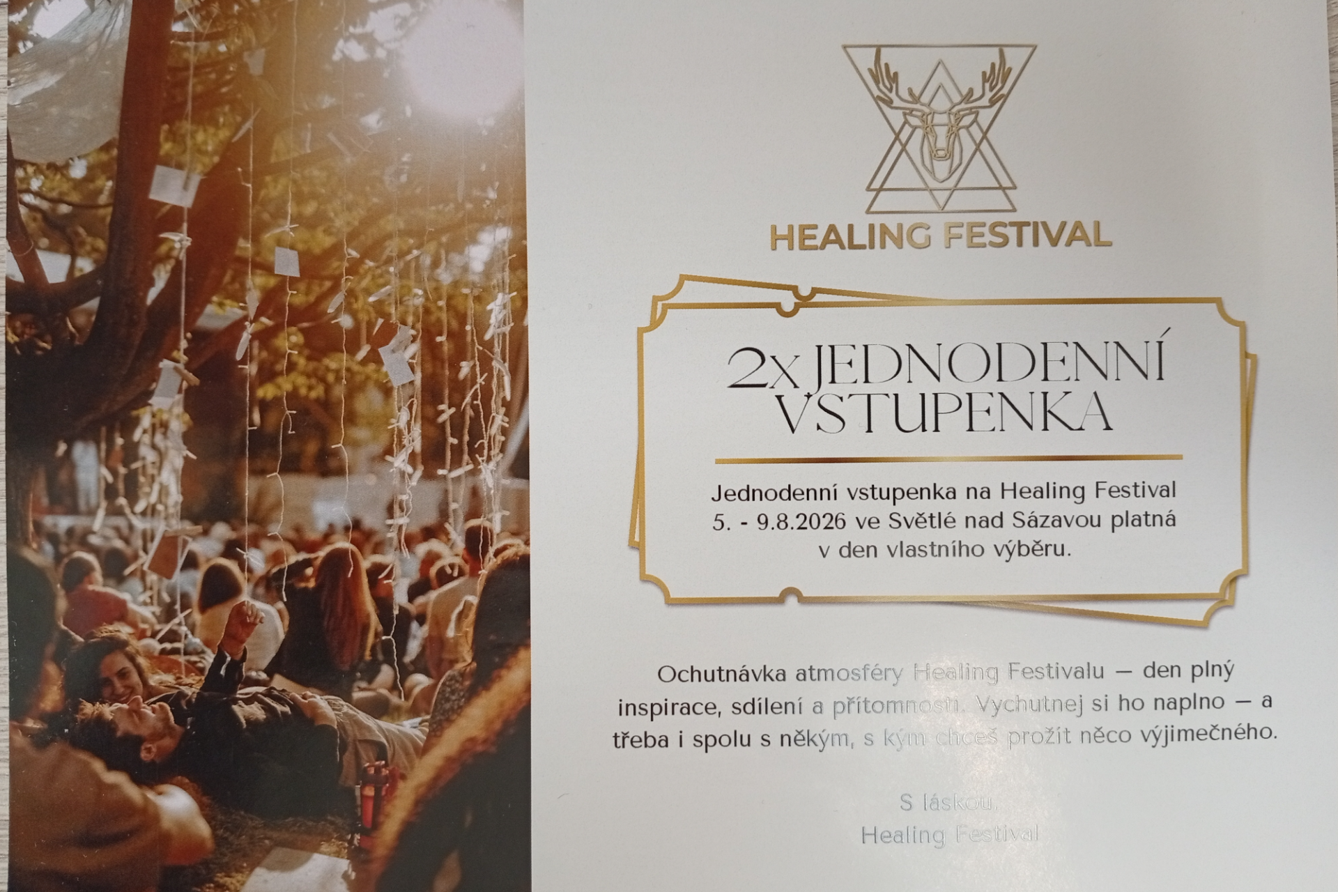 1denní vstup pro 2 HEALING FESTIVAL