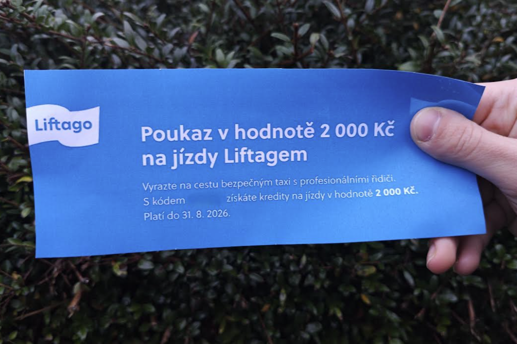 Poukaz na 2000 kč na Liftago