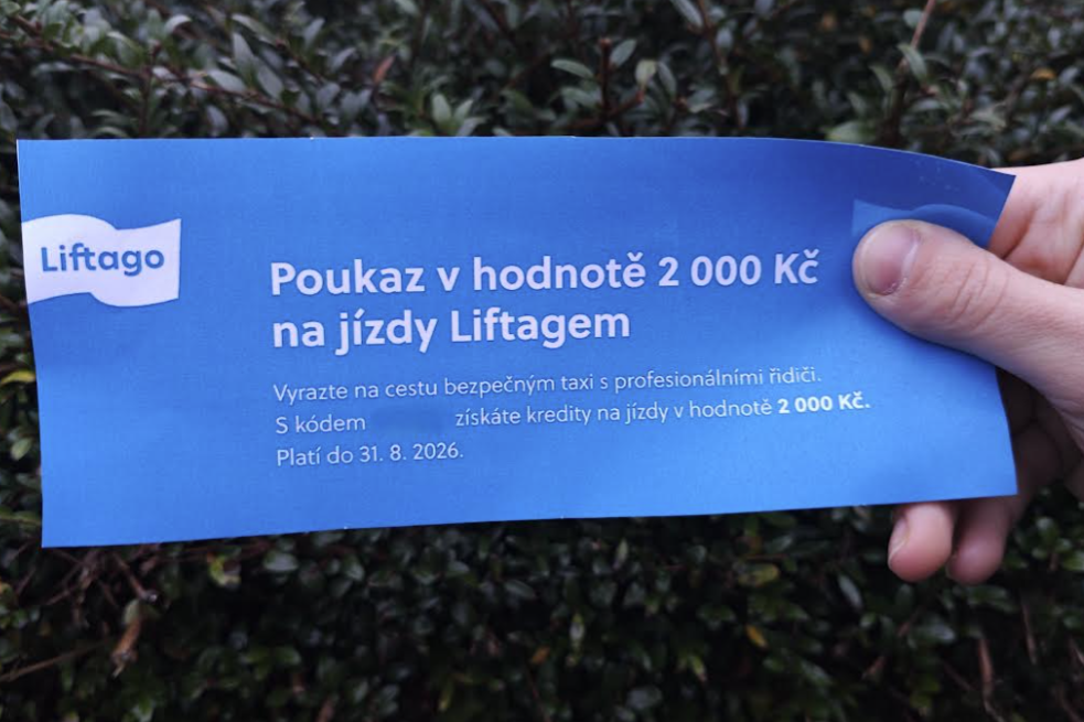 Poukaz na 2000 kč na Liftago