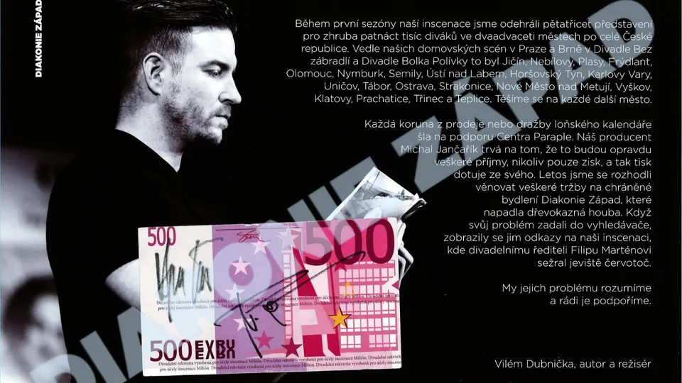 Plakát s H. Čermákem a V. Polívkou