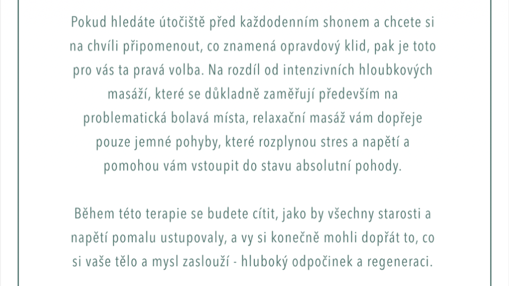 Voucher na relaxační masáž zad 