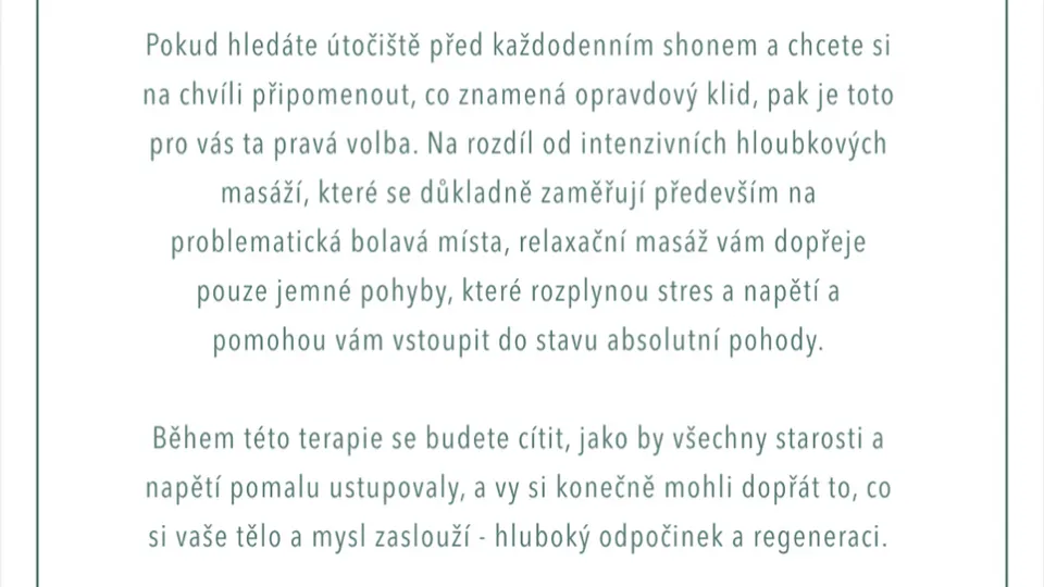 Voucher na relaxační masáž zad 